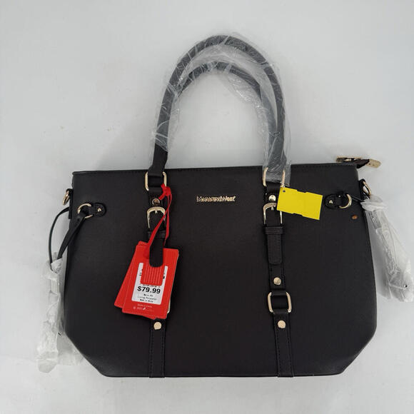 Montana West purse womens black leather tote large medium double handles - Picture 2 of 10